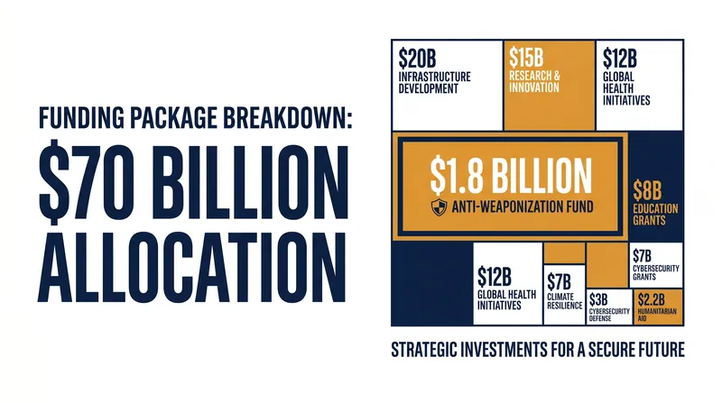 The $70 billion package includes a controversial $1.8 billion anti-weaponization fund.