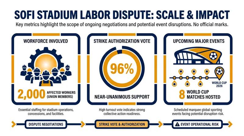 By the numbers: The looming labor dispute at Los Angeles' premier World Cup venue.