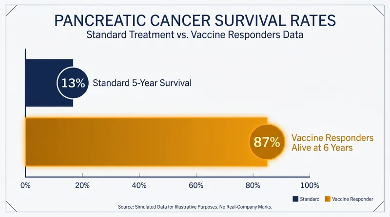 Follow-up data from Memorial Sloan Kettering showed unprecedented long-term survival for pancreatic cancer patients who mounted an immune response to the vaccine.