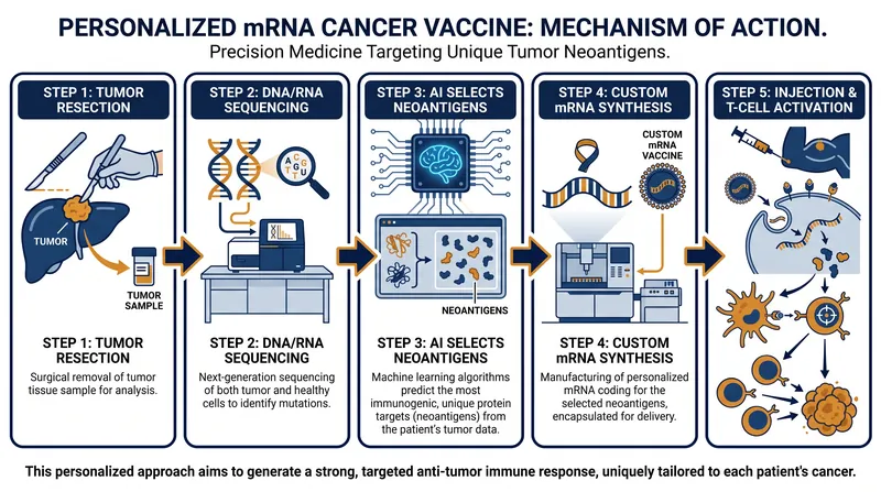 How it works: The vaccine acts as a biological 'wanted poster,' training the immune system to hunt down specific tumor mutations.