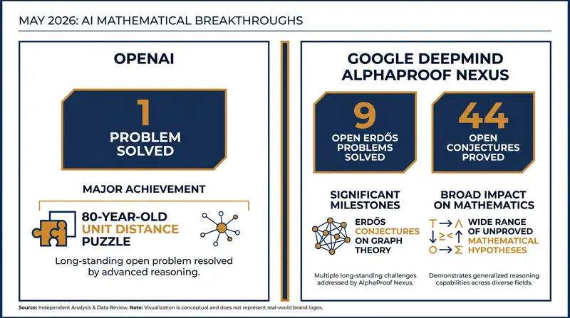 In May 2026, two major AI laboratories announced breakthroughs on long-standing open problems.