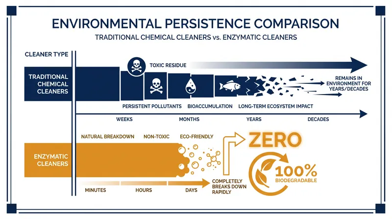 Enzymatic proteins are fully biodegradable, eliminating the toxic runoff associated with traditional cleaning solvents.