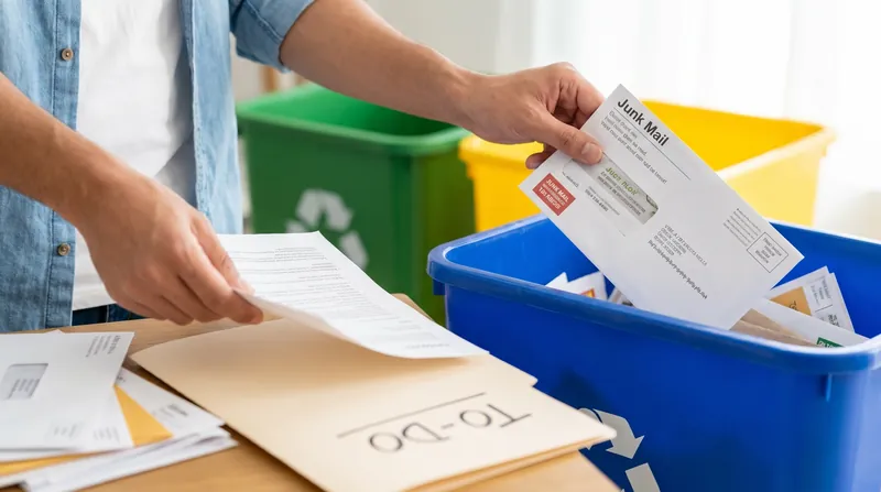 The One-Touch Rule in action: dealing with items immediately rather than setting them aside.