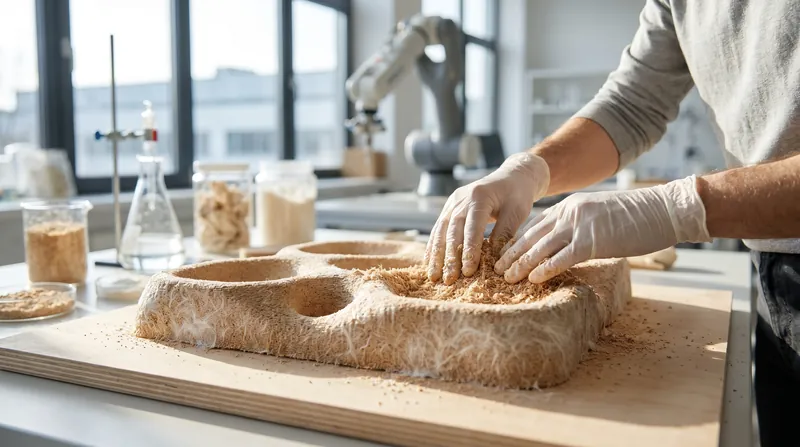 Scaling production requires precise environmental controls and custom molds to guide the fungal growth.