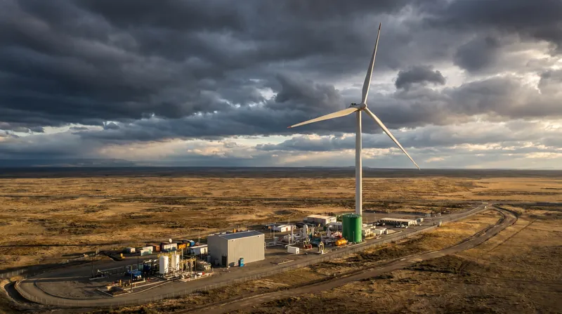 The Haru Oni plant in Chile uses relentless Patagonian winds to power the energy-intensive electrolysis process.