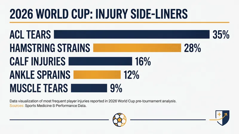 Muscular strains and ligament tears remain the primary culprits sidelining stars ahead of the tournament.