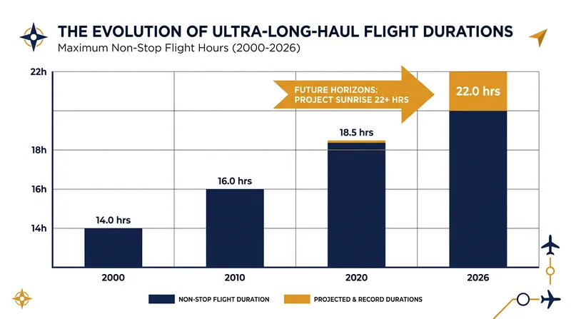The push for economy beds is driven by the rapid increase in maximum commercial flight durations.