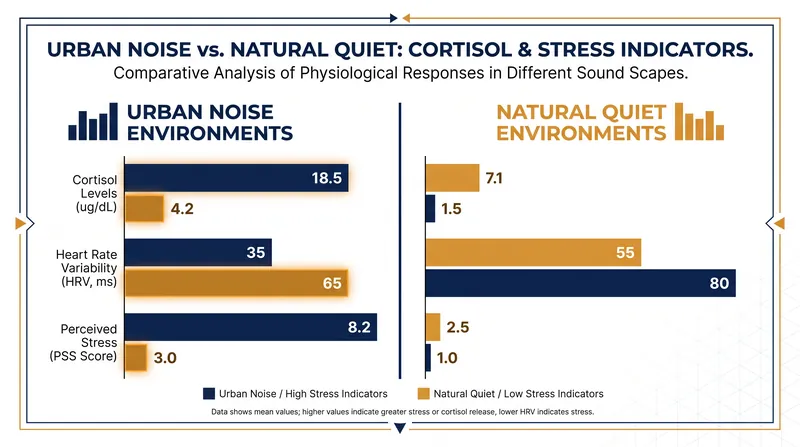 Natural quiet has been shown to significantly lower cortisol levels and activate the brain's Default Mode Network.