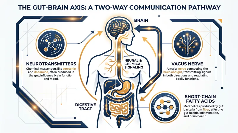 The gut-brain axis allows the digestive system and central nervous system to communicate bidirectionally.