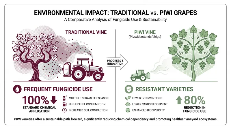 PIWI varieties drastically reduce the need for chemical intervention in the vineyard.