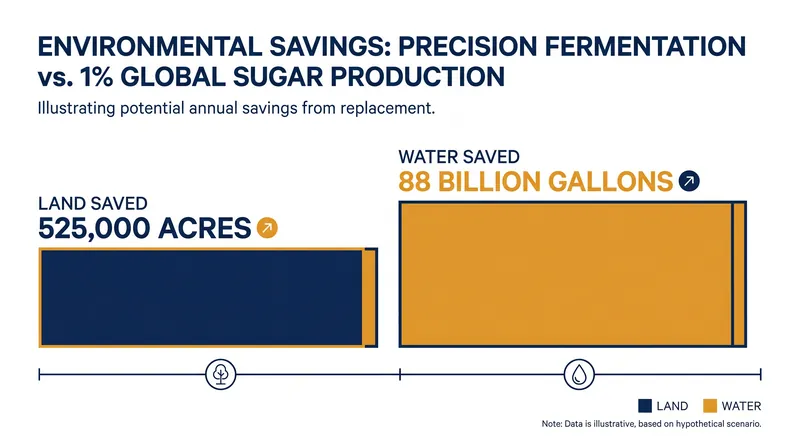 The estimated environmental impact of replacing just 1% of global sugar production with sweet proteins.