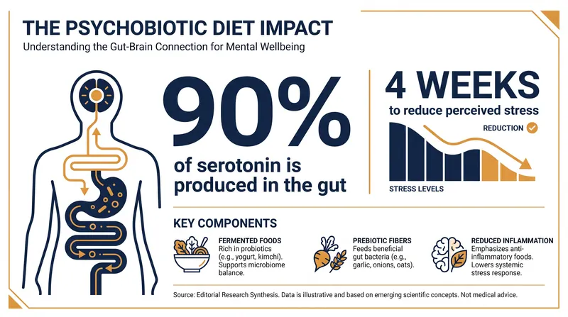 Key metrics highlighting the profound influence of the gut microbiome on mental health.