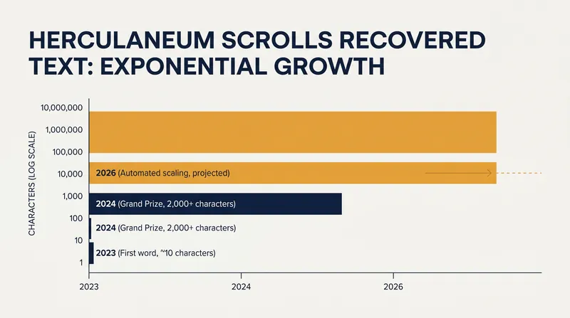 The application of machine learning has triggered an exponential increase in the amount of text recovered from the ancient library.