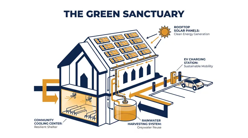 How modern congregations are retrofitting their facilities for sustainability and climate resilience.