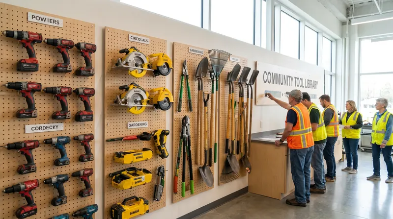 Community tool libraries allow residents to borrow expensive equipment for one-off projects.
