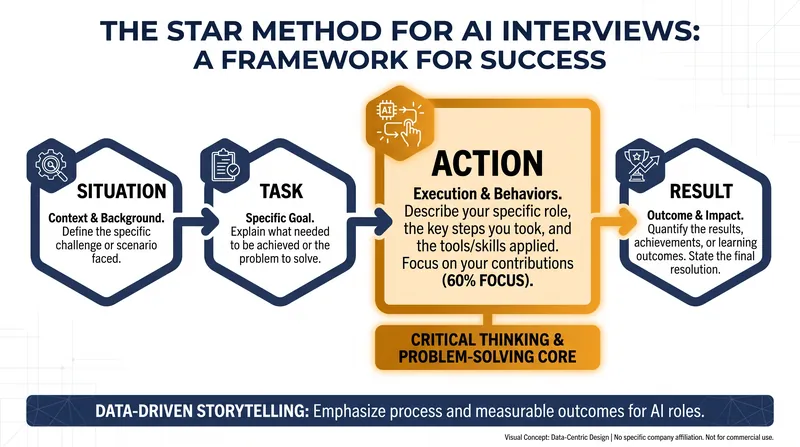 Structuring answers using the STAR method is critical for satisfying AI parsers.