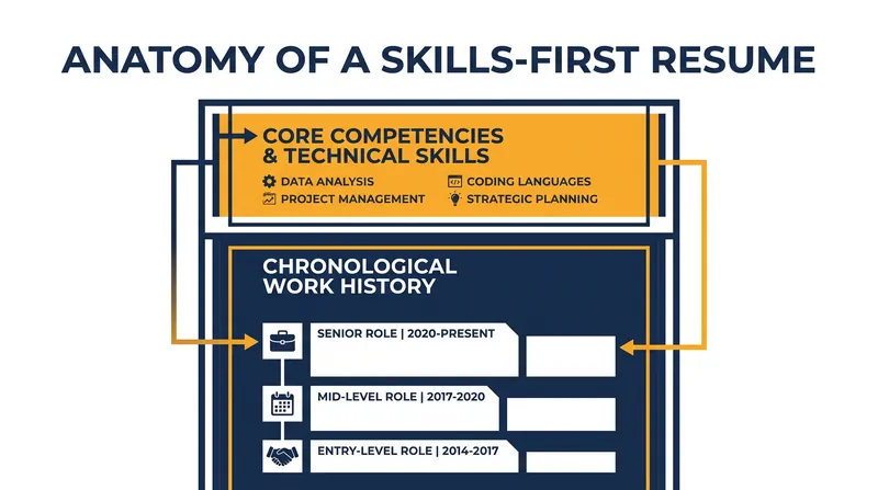 The skills-first format brings a candidate's most relevant capabilities to the top of the page.