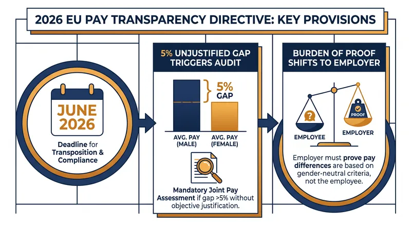 The EU Pay Transparency Directive introduces strict new requirements for employers starting in June 2026.