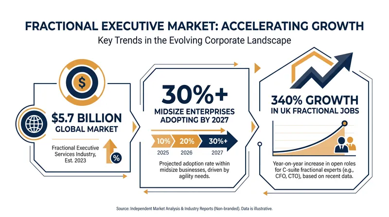 The fractional leadership market has evolved from a startup workaround into a multi-billion-dollar structural category.