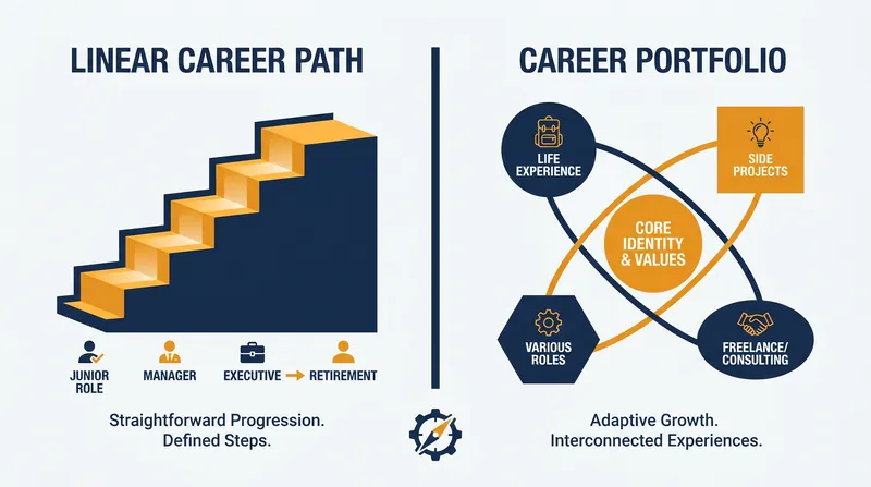 The traditional corporate ladder is giving way to dynamic career portfolios that capture diverse experiences.