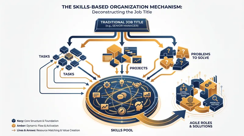 Atomizing work: How organizations deconstruct jobs into specific tasks matched to employee capabilities.