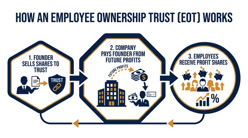 The mechanics of an EOT allow employees to benefit from ownership without needing to purchase shares out of pocket.