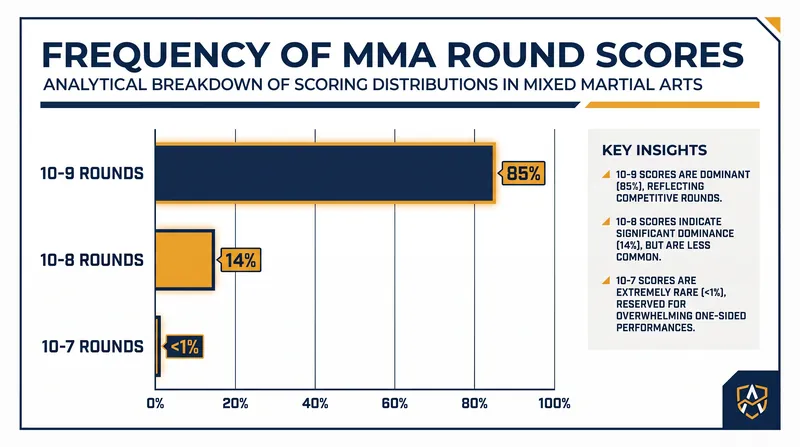 The vast majority of rounds in professional MMA are scored 10-9.
