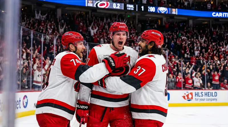 Andrei Svechnikov tied the game late in the third period, capping off a historic four-goal comeback.