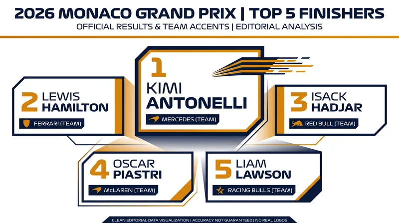 2026 Monaco Grand Prix Top 5 Finishers