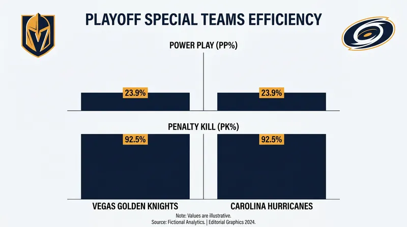 A clash of special teams: Vegas's lethal power play meets Carolina's suffocating penalty kill.