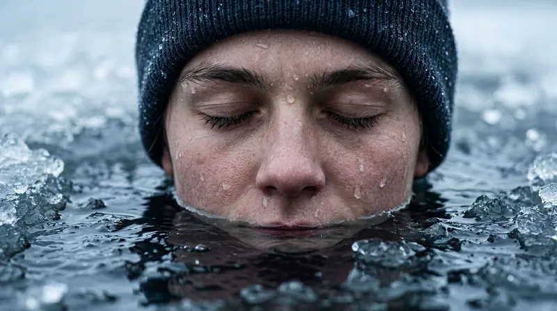 The intense physical sensation of the cold forces a state of 'compulsory mindfulness.'