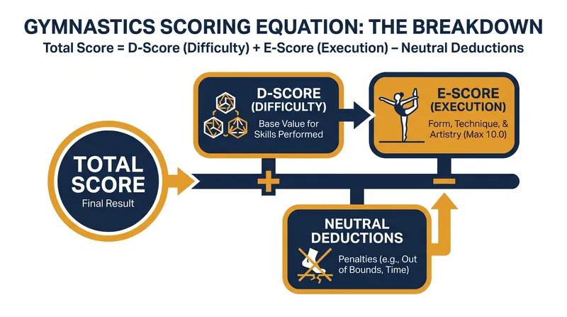 The modern gymnastics scoring equation.