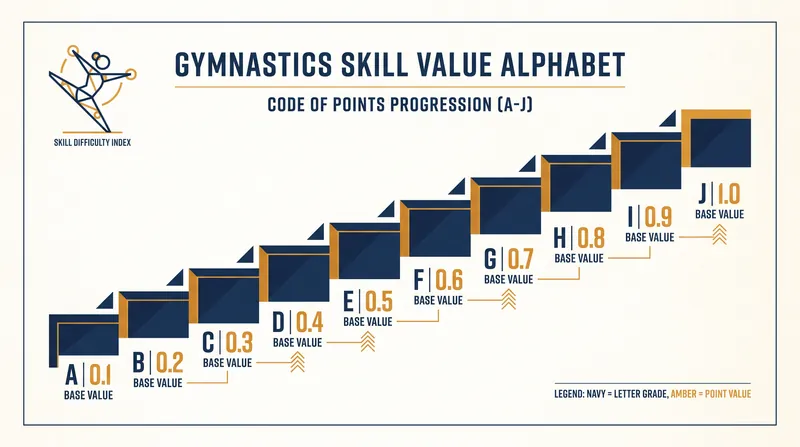 Every recognized skill is assigned a letter value from A (0.1) to J (1.0).