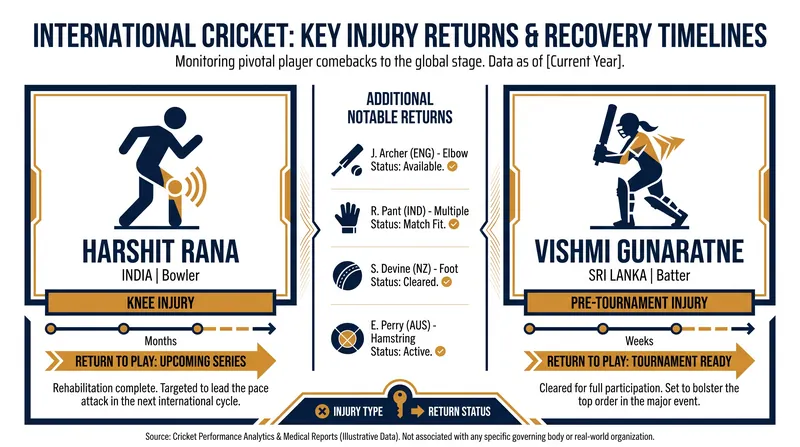 Key players making their return to international cricket this month.