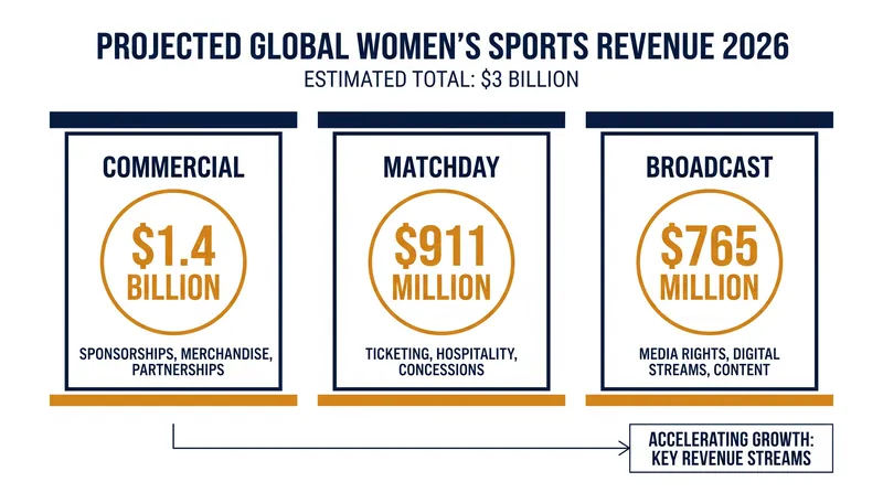 Commercial sponsorships remain the largest revenue driver, followed closely by matchday and broadcast income.