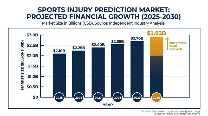 The sports injury prediction market is projected to approach $3 billion by the end of the decade as teams protect their investments.