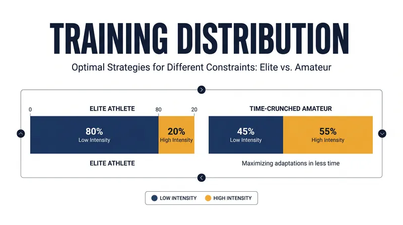 Exercise physiologists argue that the 80/20 polarized training model used by elites does not cleanly translate to amateurs exercising fewer than five hours a week.