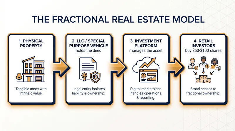 How a physical property is legally divided into fractional shares.