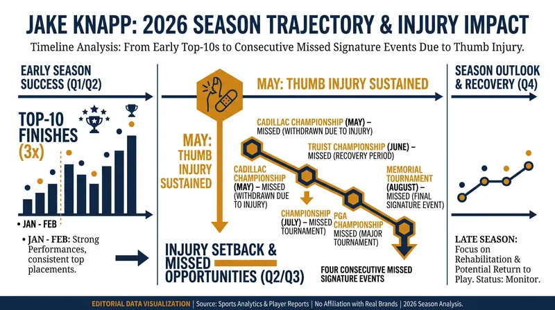 Jake Knapp's promising 2026 season has been derailed by a persistent thumb injury.