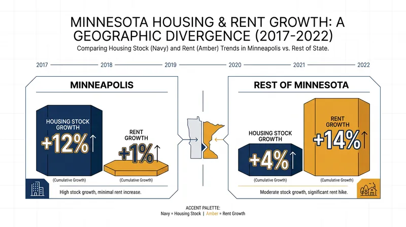 Minneapolis successfully decoupled its rent growth from the rest of the state by rapidly expanding its housing stock.