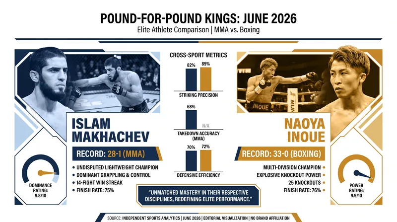 Makhachev and Inoue currently hold the top pound-for-pound spots in their respective sports.