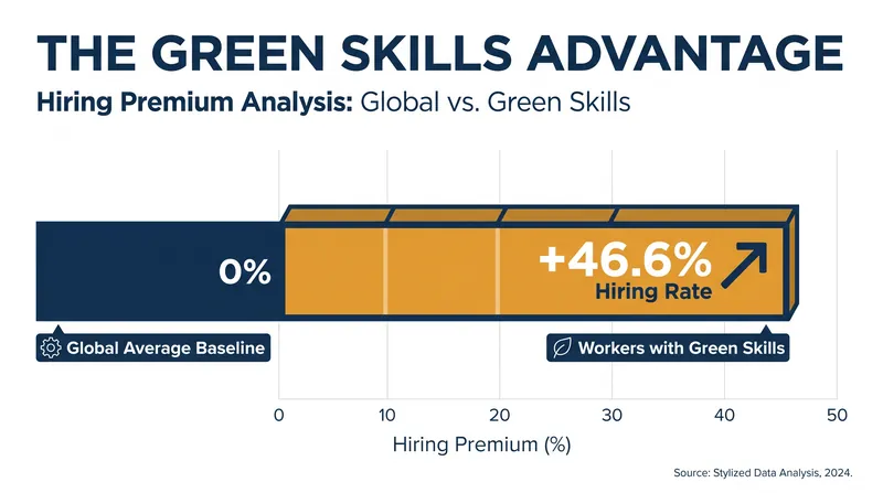 Professionals who acquire green competencies enjoy a massive hiring advantage over the global average.
