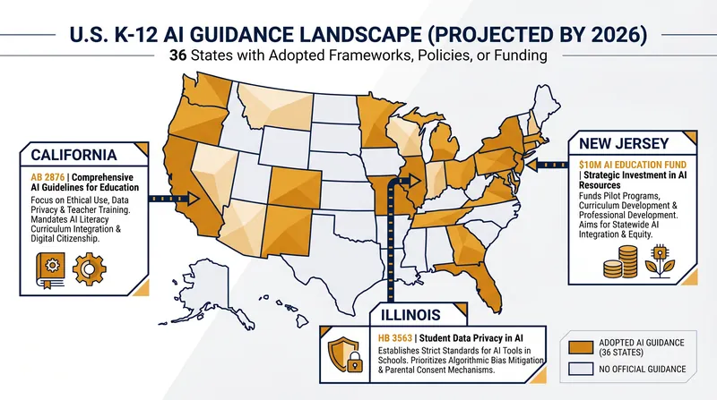 By 2026, a majority of U.S. states had established official guidance or mandates for AI literacy in public schools.