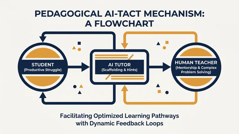 The modern classroom integrates AI as a pedagogical partner, freeing human teachers to focus on high-level mentorship.