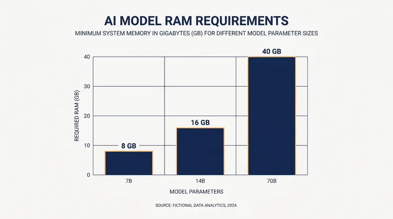 Quantized models require roughly 0.5 to 1 GB of RAM per billion parameters.