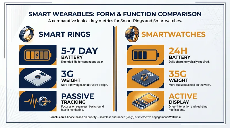 A side-by-side look at the core hardware differences between the two wearable form factors.