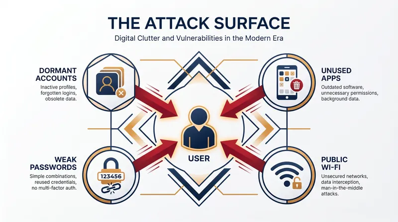 Every unused app and forgotten account represents a potential entry point for malicious actors.