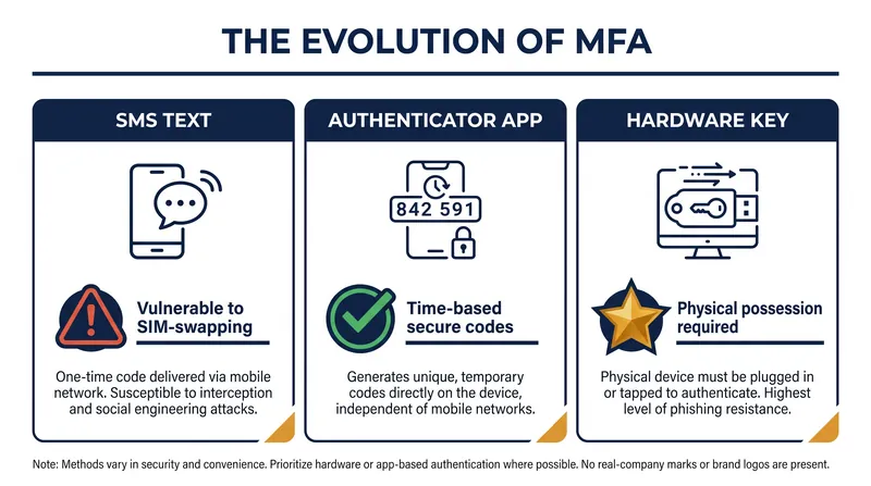 Security experts now strongly advise against using SMS for two-factor authentication.