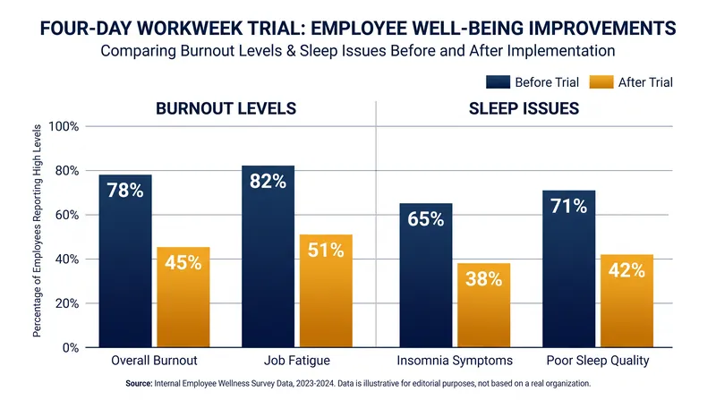 Participants in multinational trials reported significant drops in burnout and fatigue.