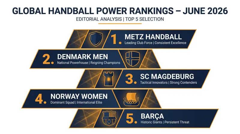 The top five most dominant forces in global handball as of June 2026.